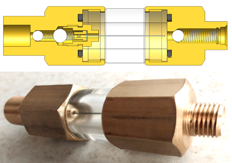 ریلیف ولو برنجی شفاف transparent relife valve + transparent check valve 